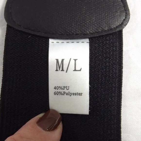 Southwestern Style Black and Silver Stretch Belt, Sz M/L - Picture 4 of 8